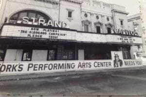 Photo of the Save Our Theatres Campaign outside the entrances of the Strand and Capitol Theatres, 1978