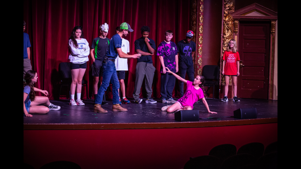 Pre-teen children on the Capitol Theatre stage