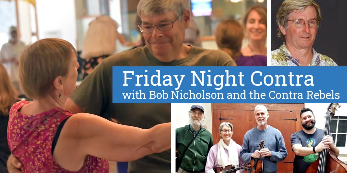 Collage of Contra Dance images - dancers + performers