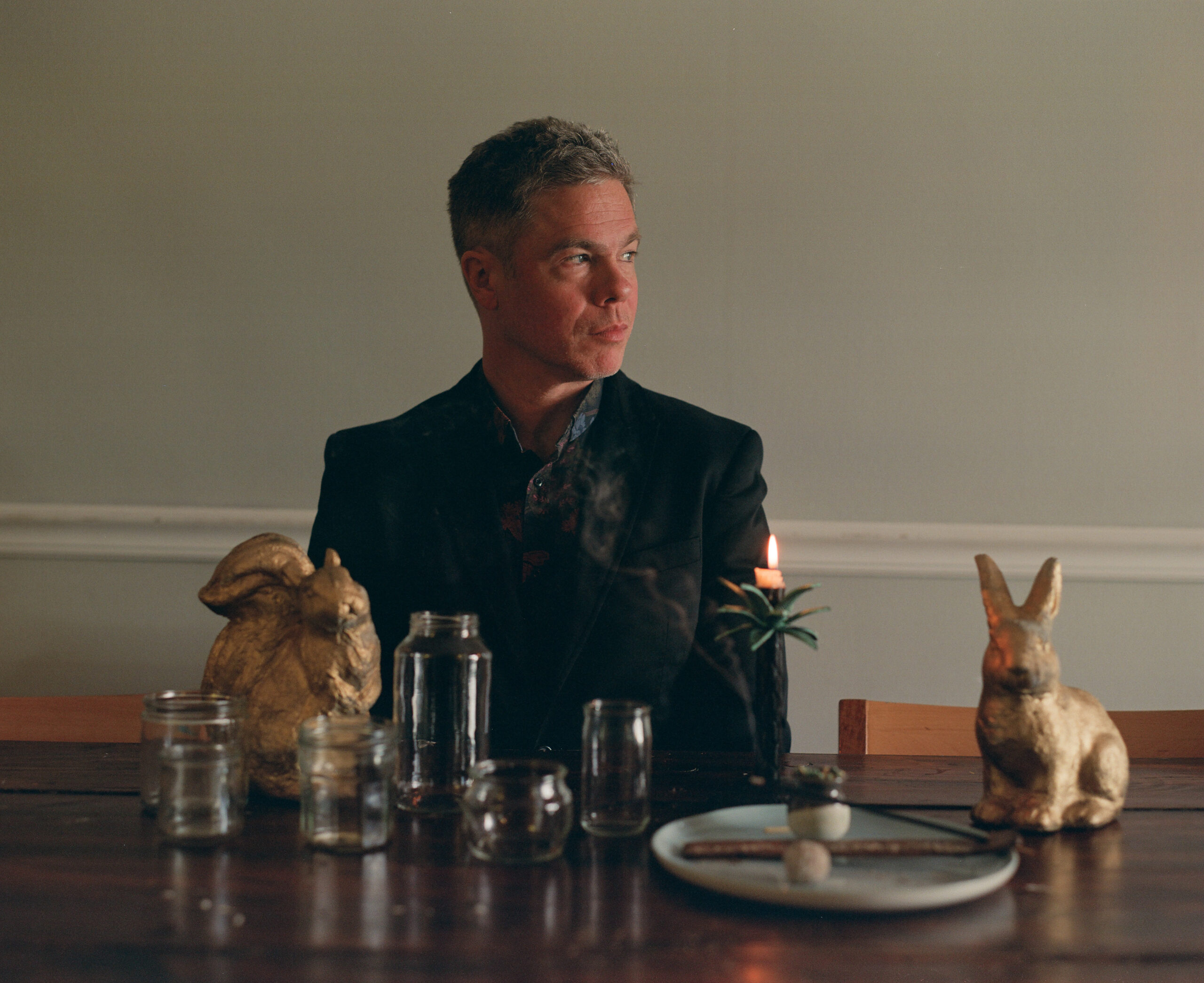 Josh Ritter sitting at a table
