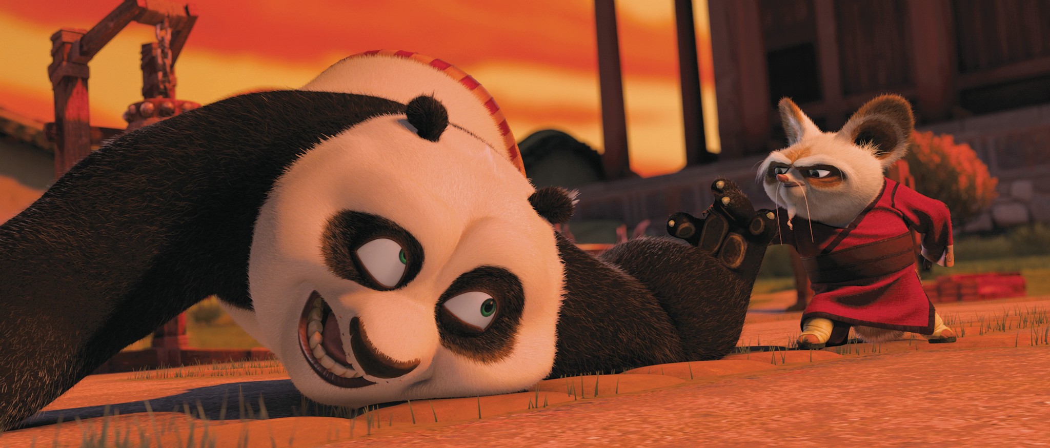 Po training with Master Shifu in Kung Fo Panda
