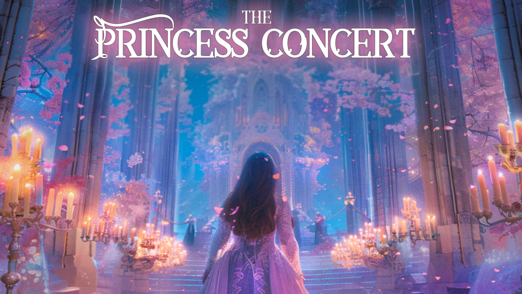 poster image for The Princess Concert with a princess in a pink gown walking away