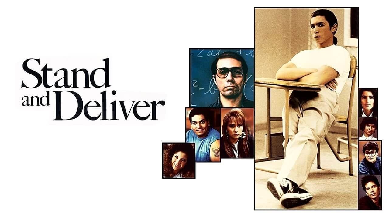 Stand and Deliver title image with collge of characters