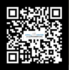 A QR Code to access the Appell Center's digital playbill. Use the QR code OR text the keyword “PROGRAM” to (717) 369-8164 to access the digital playbill.
