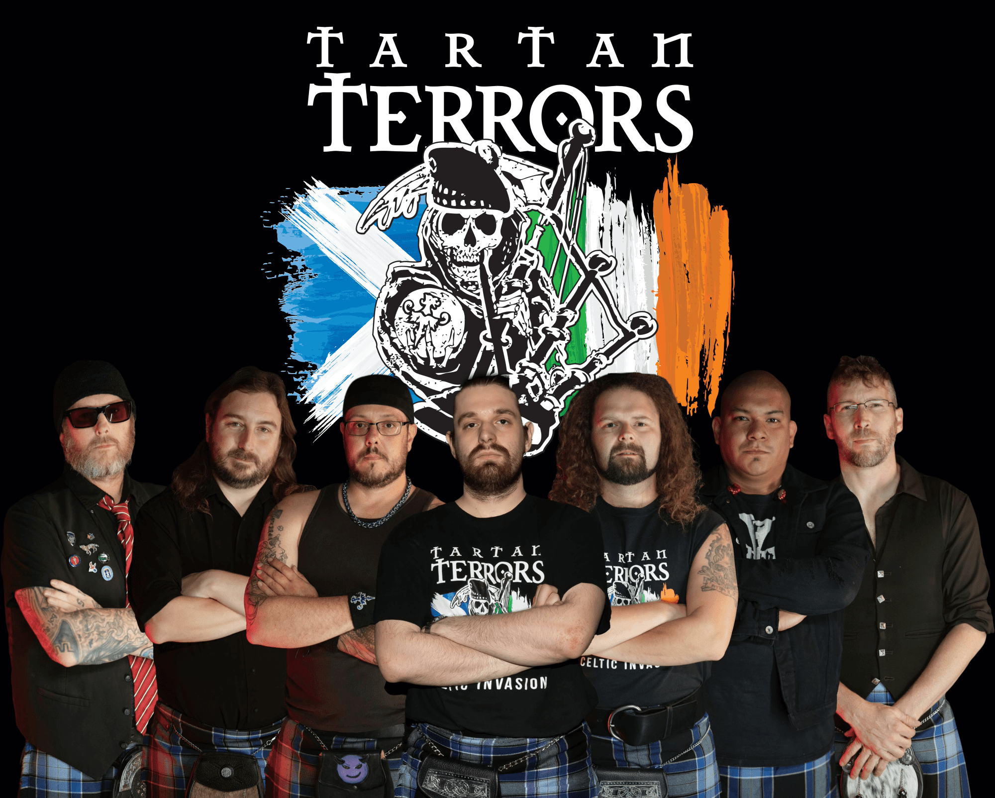 group photo of the Tartan Terrors standing shoulder to shoulder