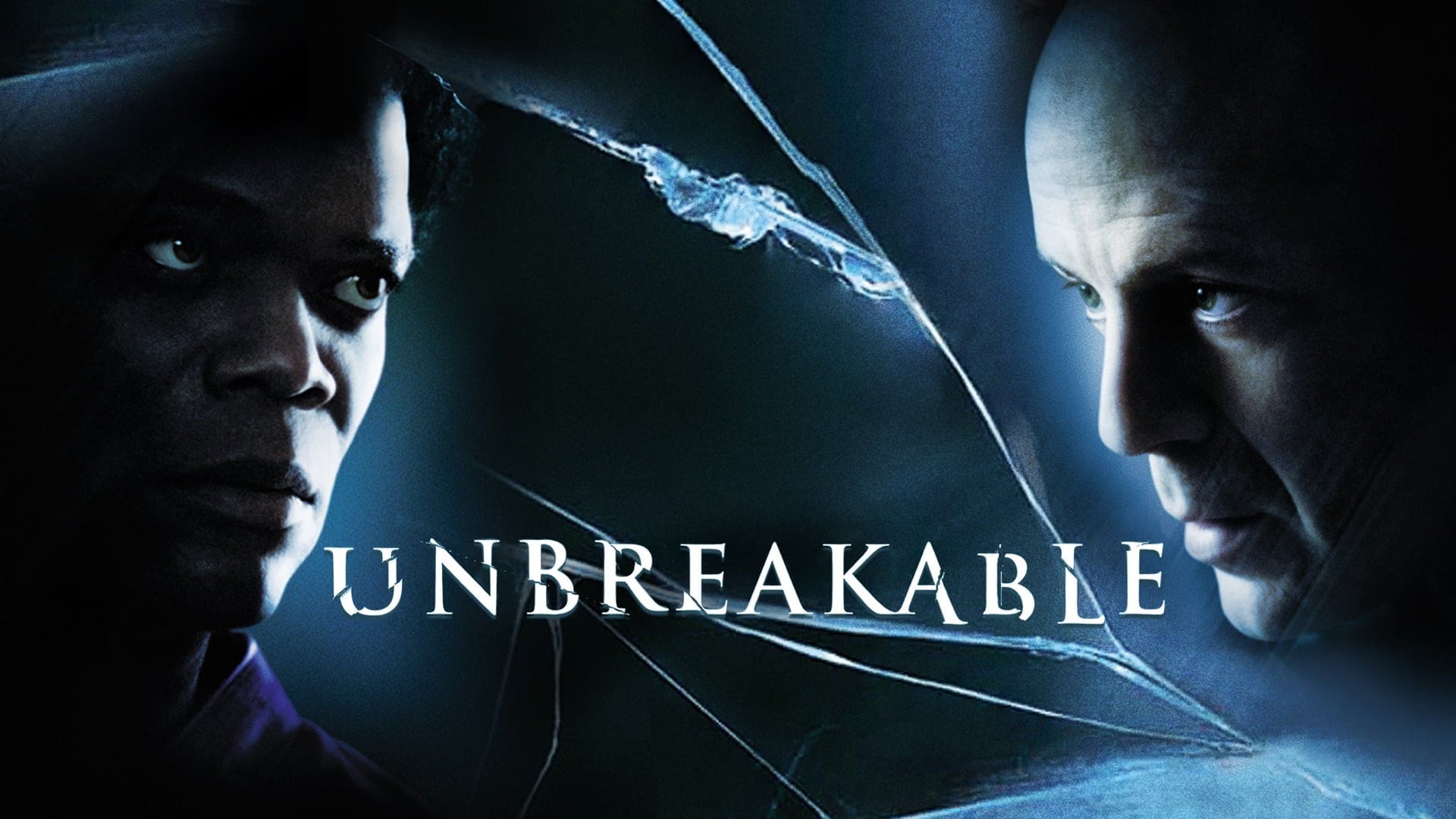 movie poster for Unbreakable starring Bruce Willis and Samuel L. Jackson