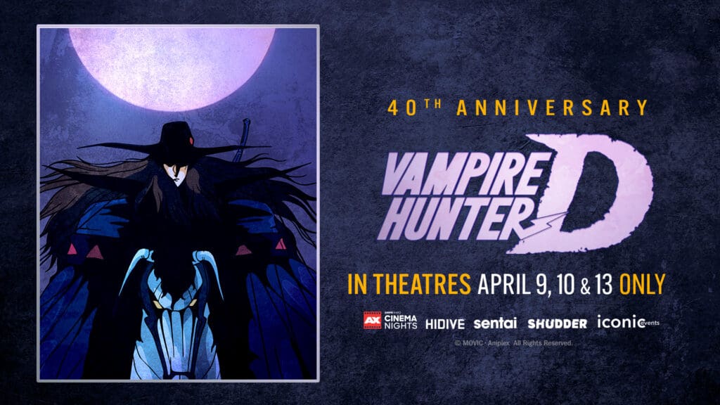 poster for 40th anniversary screening of Vampire Hunter D