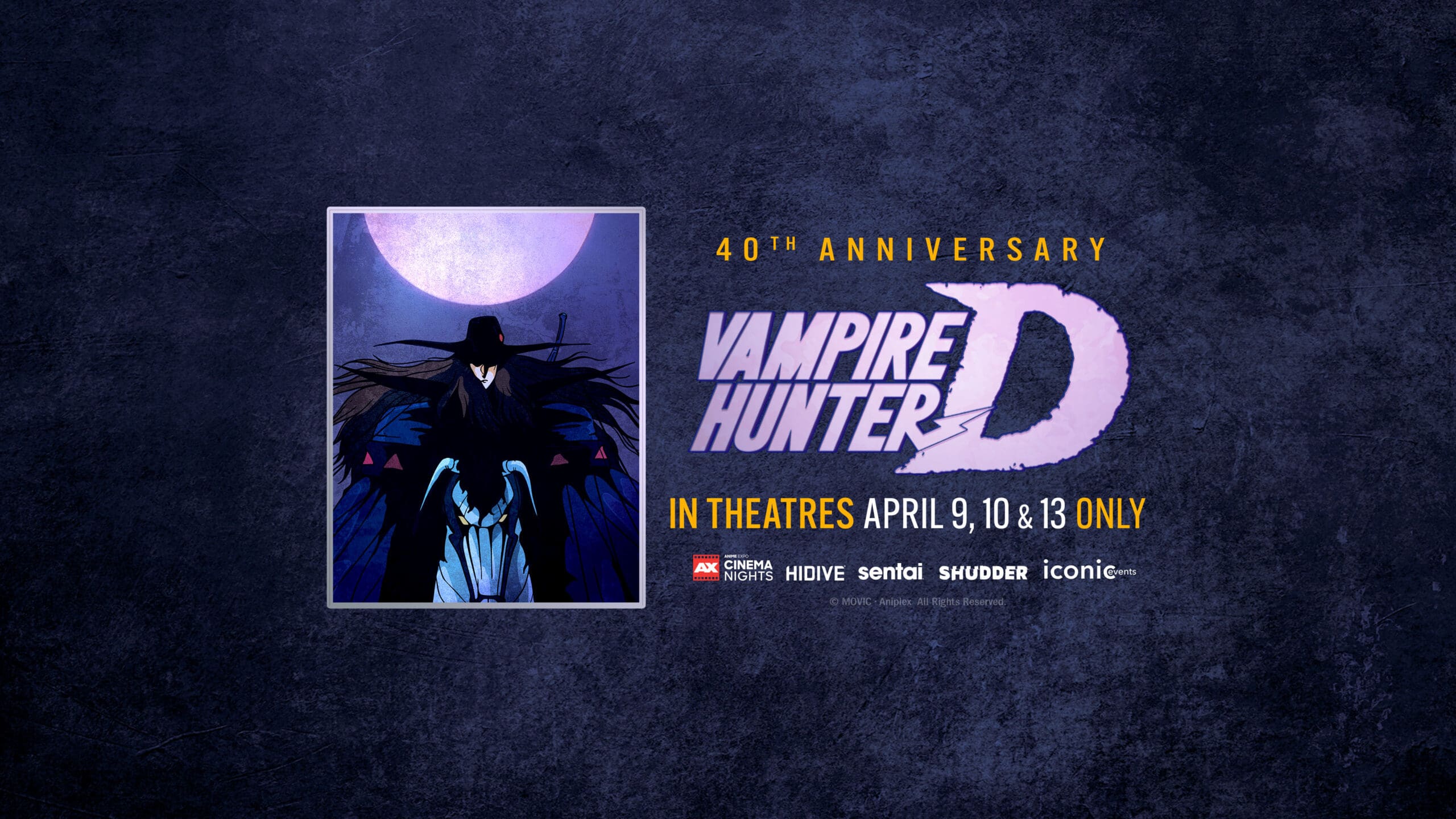 poster for 40th Anniversary Screening of Vampire Hunter D