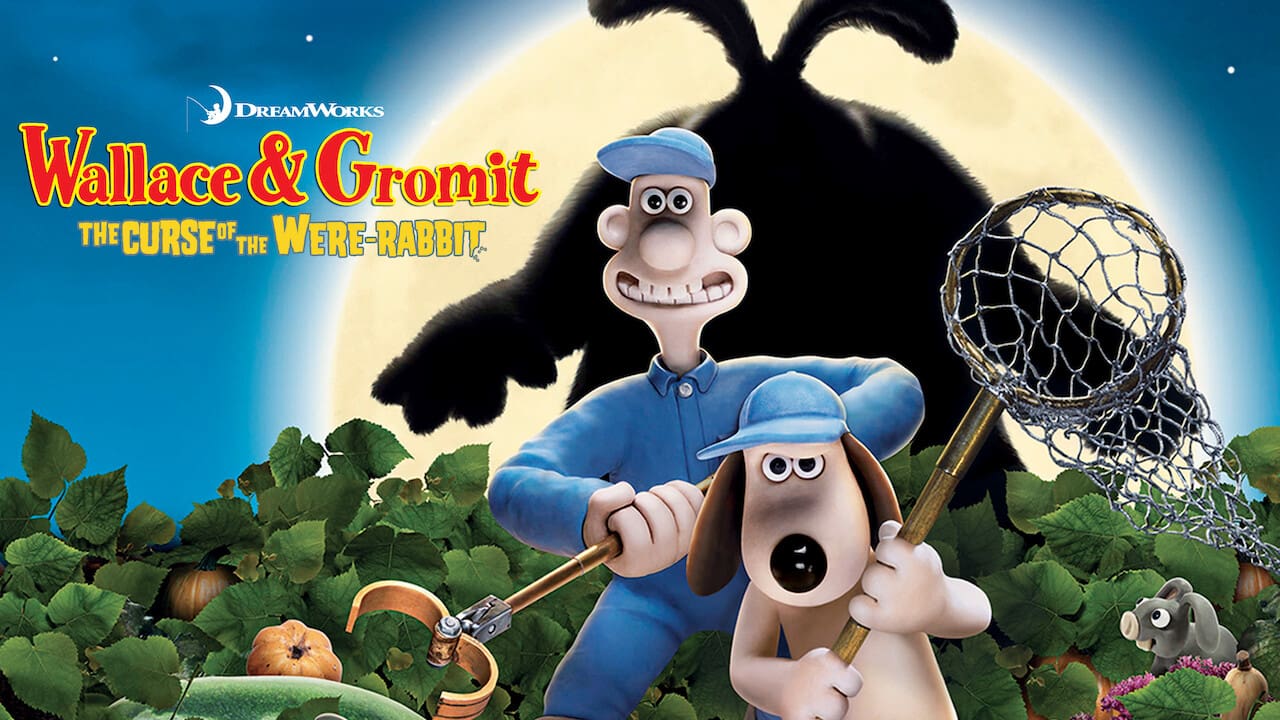horizontal movie poster for Wallace & Gromit: The Curse of the Were-Rabbit