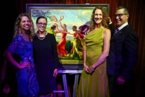 unveiling of "Dancing Muses" on September 20, 2025 with Adrienne Stein, Mr. & Mrs. Tolbert and Kim Wheeler