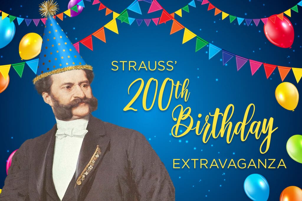 BIRTHDAY PARTY THEMED GRAPHIC FOR STRAUSS 200TH