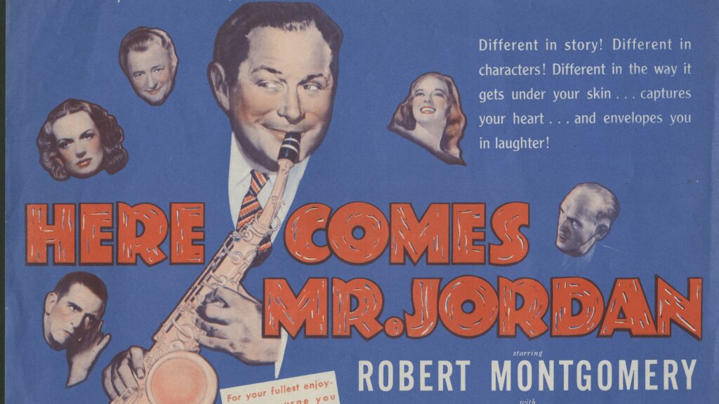 Film poster for "Here Comes Mr. Jordan"