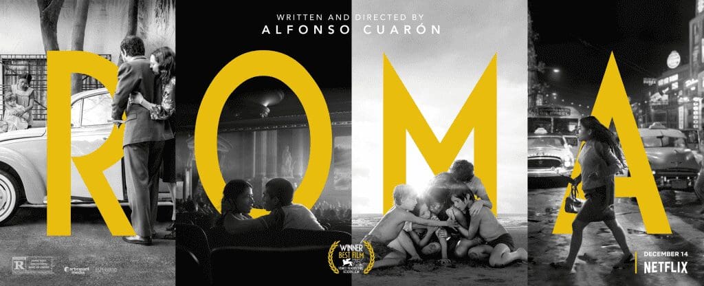 ROMA title image with collage of scenes