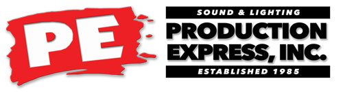 Logo for Production Express, Inc. Sound & Lighting, Established 1985