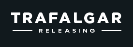 Trafalgar Releasing logo - white letters on black background